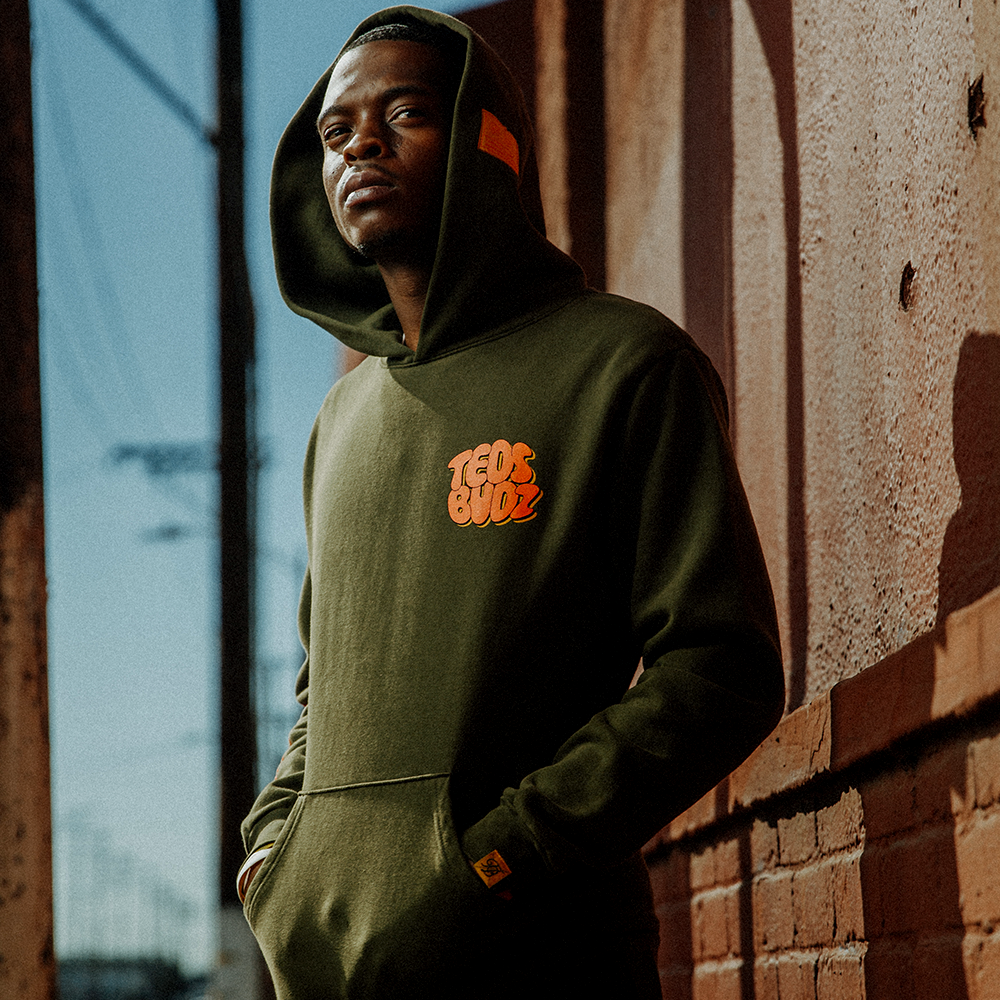 Olive green and orange hoodie sales