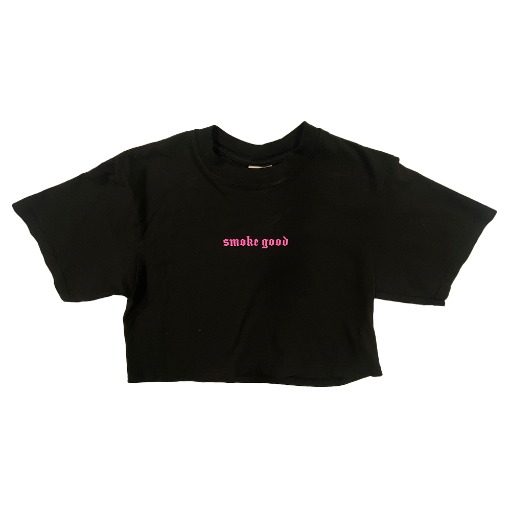 Womens Black Crop Tee